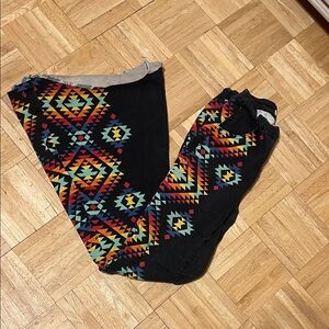 Colorful Geometric Pattern Flare Jeans